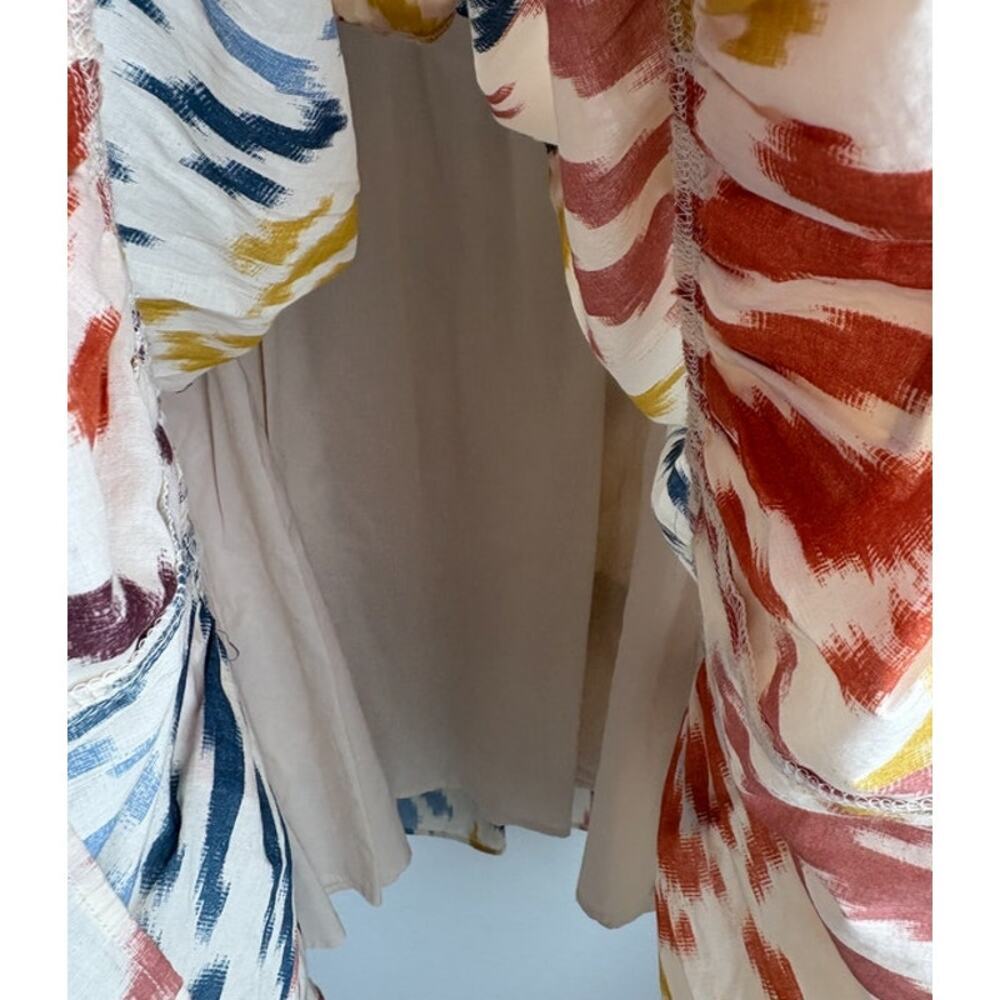 J. Crew Point Sur Pom Pom Boho Print Cotton Midi Dress Size 4 - Picture 6 of 7